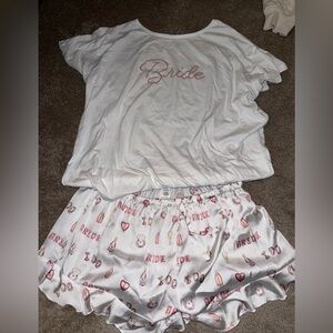 Place White and Pink 'Bride' Pajama Set